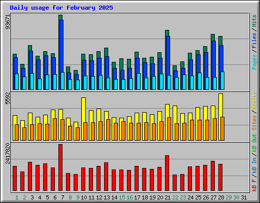 Daily usage for February 2025