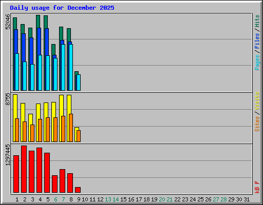 Daily usage for December 2025