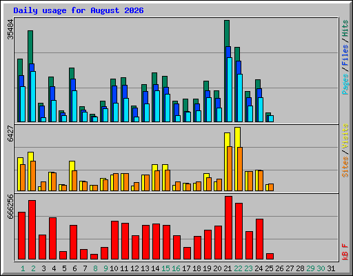 Daily usage for August 2026