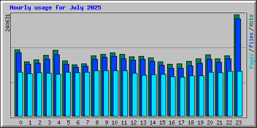 Hourly usage for July 2025