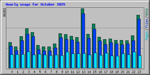 Hourly usage for October 2025