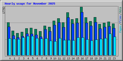 Hourly usage for November 2025