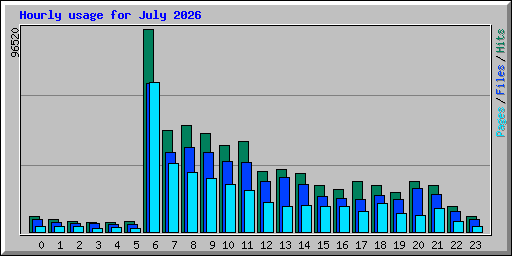 Hourly usage for July 2026