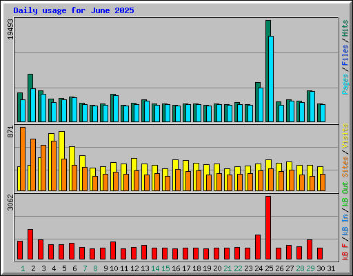 Daily usage for June 2025