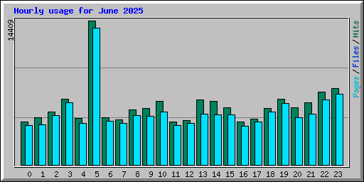 Hourly usage for June 2025